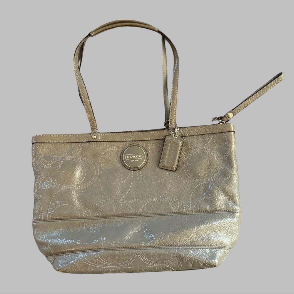COACH Y2K Grey Leather Tote